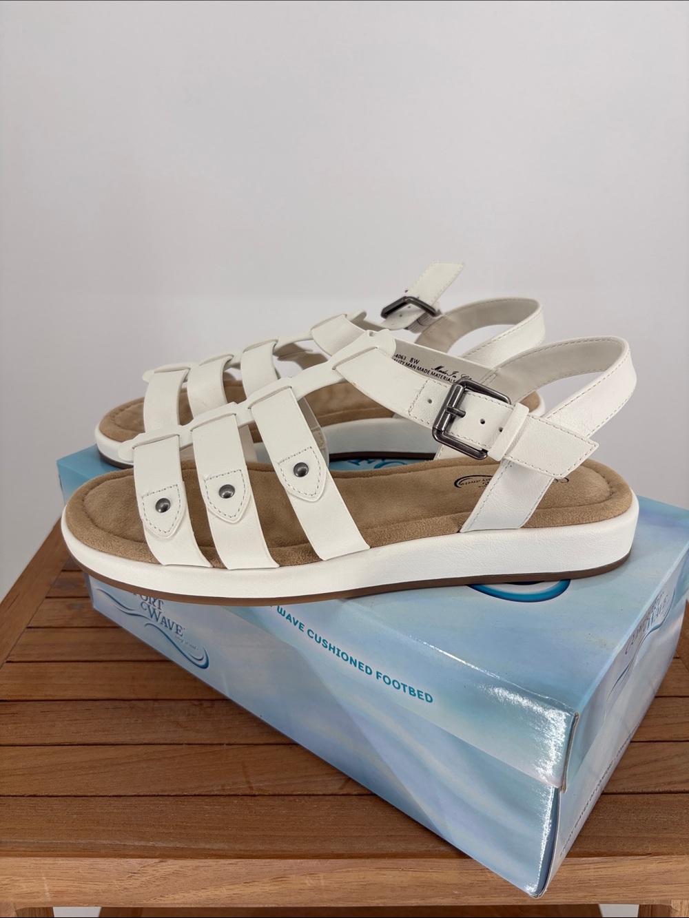 New Easy Street  Women’s  White CHIRP Strappy Sandals SIZE 8W - Picture 4 of 5